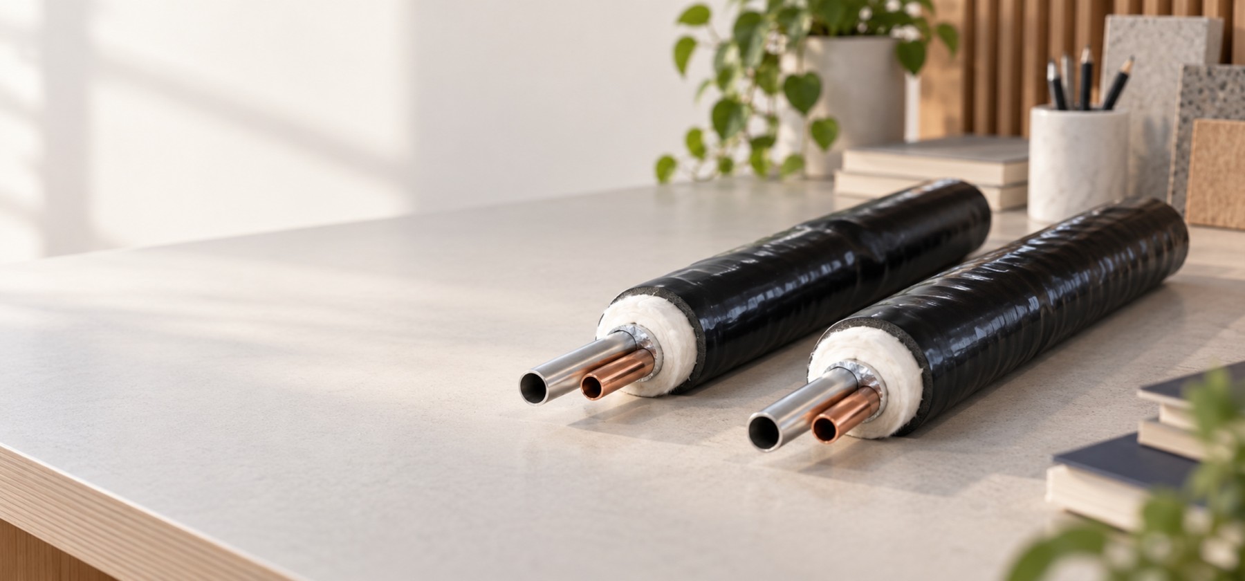 Steam-traced tubing bundle with process tubes and steam tracer