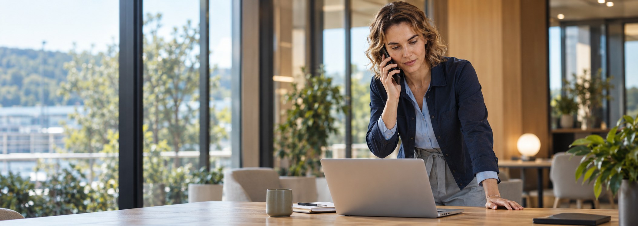 PMA colleague taking a customer call at her desk